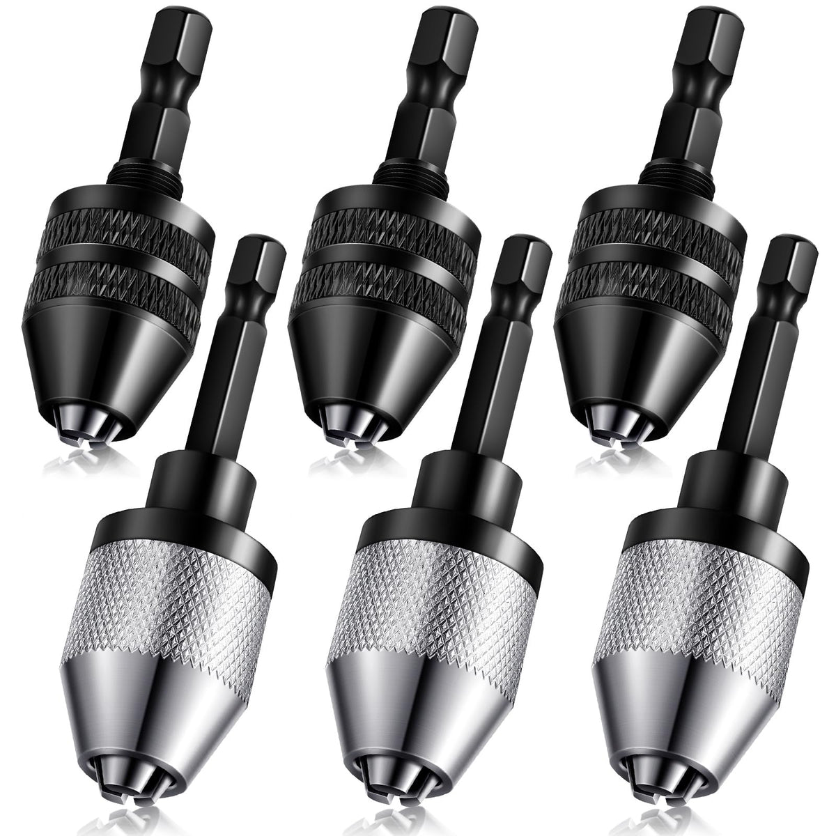 Honoson Drill Chuck Adapter Keyless 1/4 Inch Hex Shank Drill Chuck, 6 Pcs