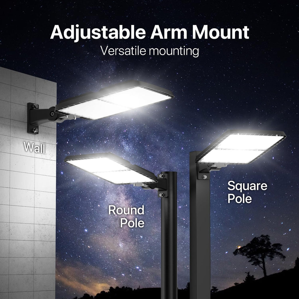 Kifflux 300W Led Parking Lot Light 5000K 36,000LM Adjustable Arm Mount