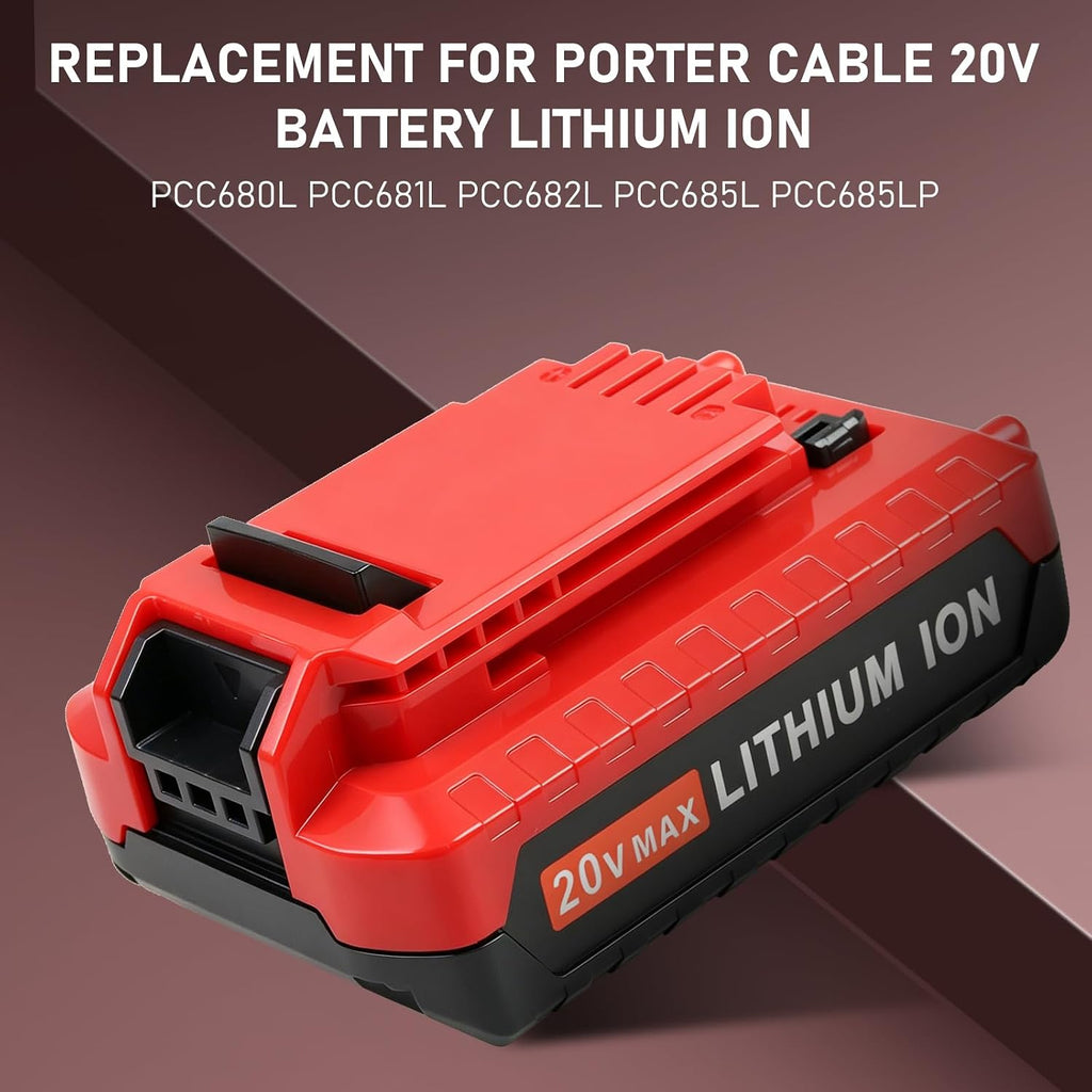 2 Packs 3600mAh PCC680L Battery Replacement for Porter Cable 20V Battery
