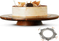 13" Acacia Cake Stand Rotating, Non-Slip Pads, for Sizeable Cakes