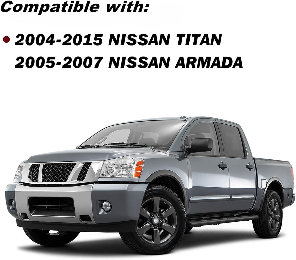 JSBOYAT Headlight Assembly Fit for 2004-2015 Nissan Titan / 05-07 Armada