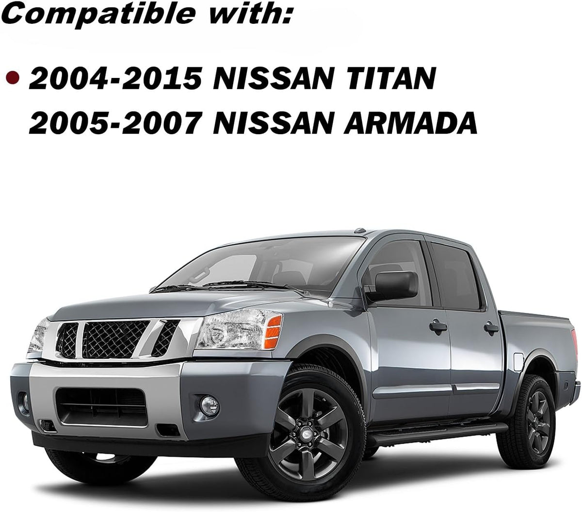 JSBOYAT Headlight Assembly Fit for 2004-2015 Nissan Titan / 05-07 Armada