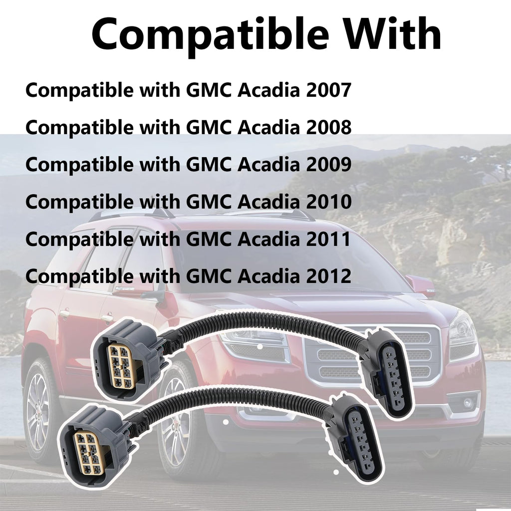 2Pcs Wiring Adapter HID to Halogen Headlight for GMC Acadia 2007-2012