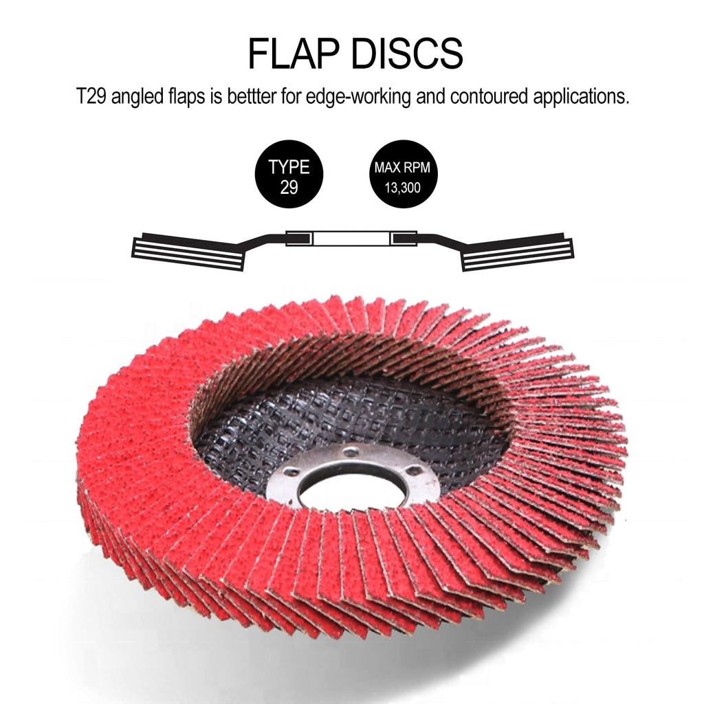 COSPOF Flap Discs, Flap Wheels 40 Grit, Ceramic Grinding Discs 115mm, 4-1/2 x 7/8 Inch Work with Universal Angle Grinders, Suitable for Metal Sanding Grinding and Conditioning, Type29, 10 Pack.