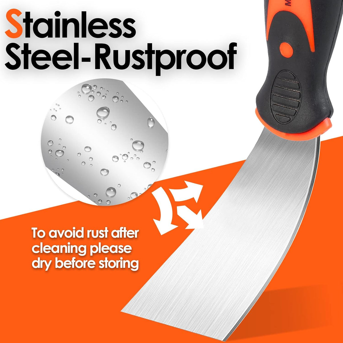 Putty knife,10 Piece Stainless Steel Paint Scraper Tool Set,14" Mud Pan for Repairing Drywall, Removing Wallpaper