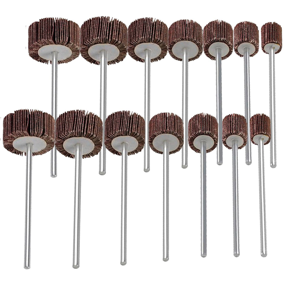 JUNLIXN 14 Pcs 90mm Extra Long 1/4'' Shank Flap Wheels Sander