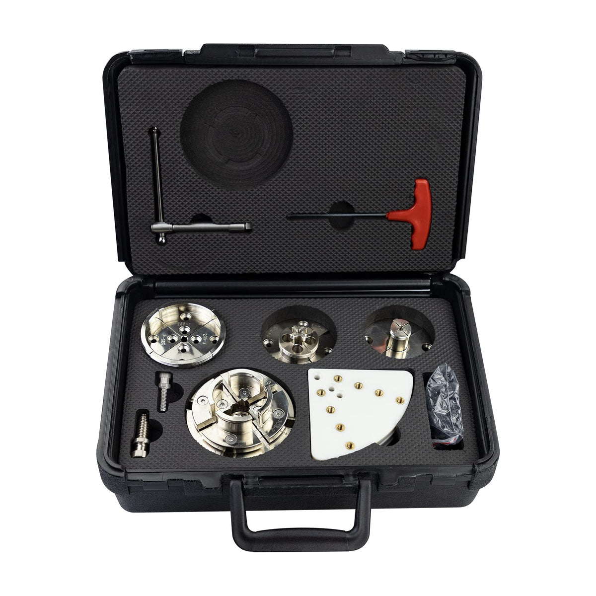 DEEFIINE 4" Nickel Plated Wood Lathe Chuck Set 1"x8TPI with Storage Case.