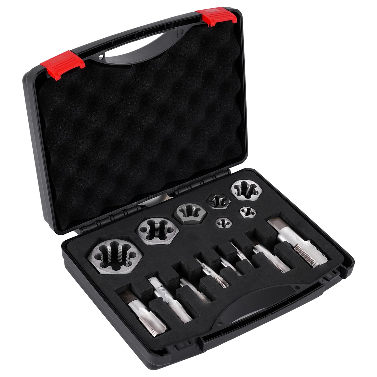 Consfly NPT Pipe Tap and Die Set, 15pcs Hex Die Set 1/16" to 1"