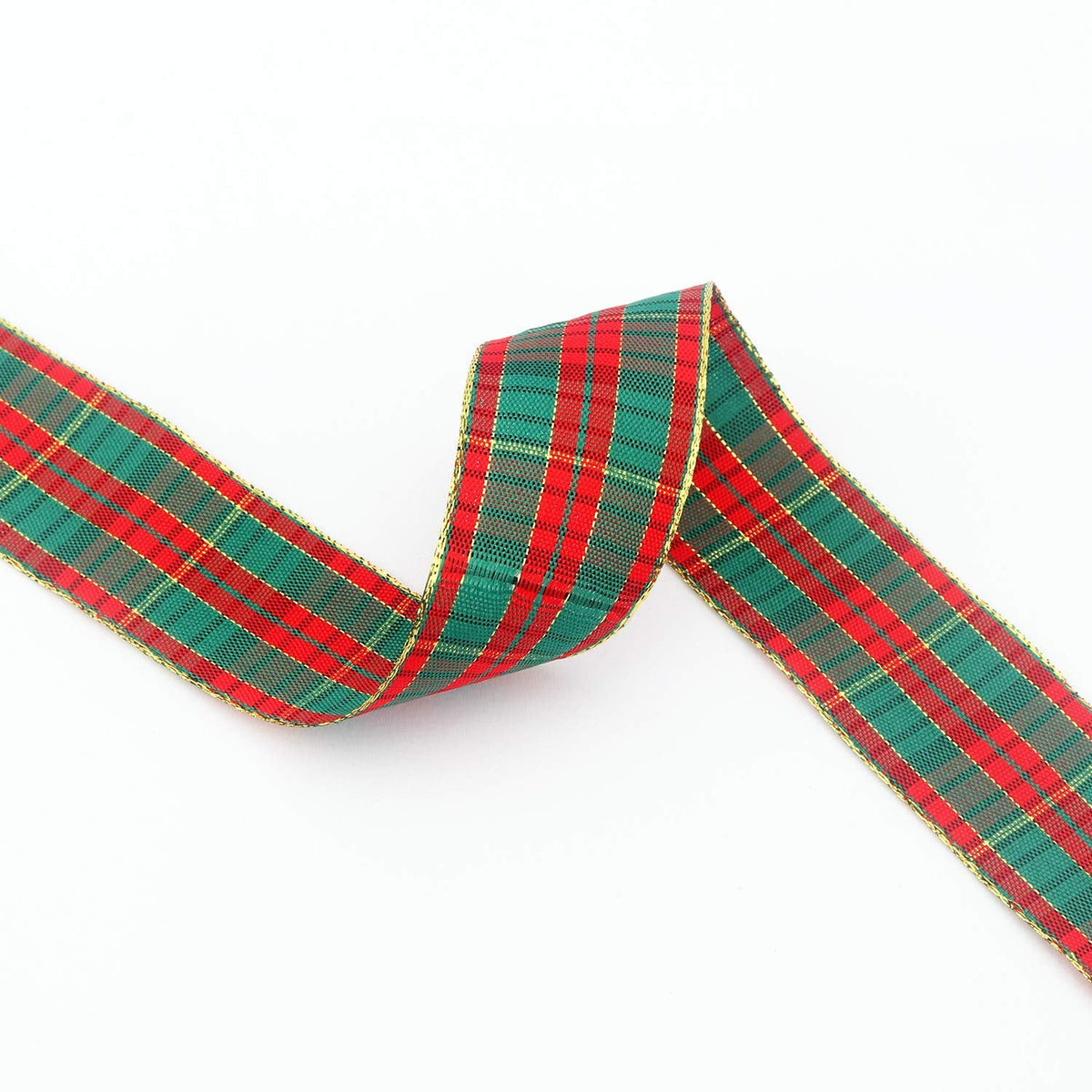 Christmas Checkered Plaid Ribbon 25 Yard Each Roll 100% Polyester Woven Edge Gingham Ribbon for Christmas Crafts