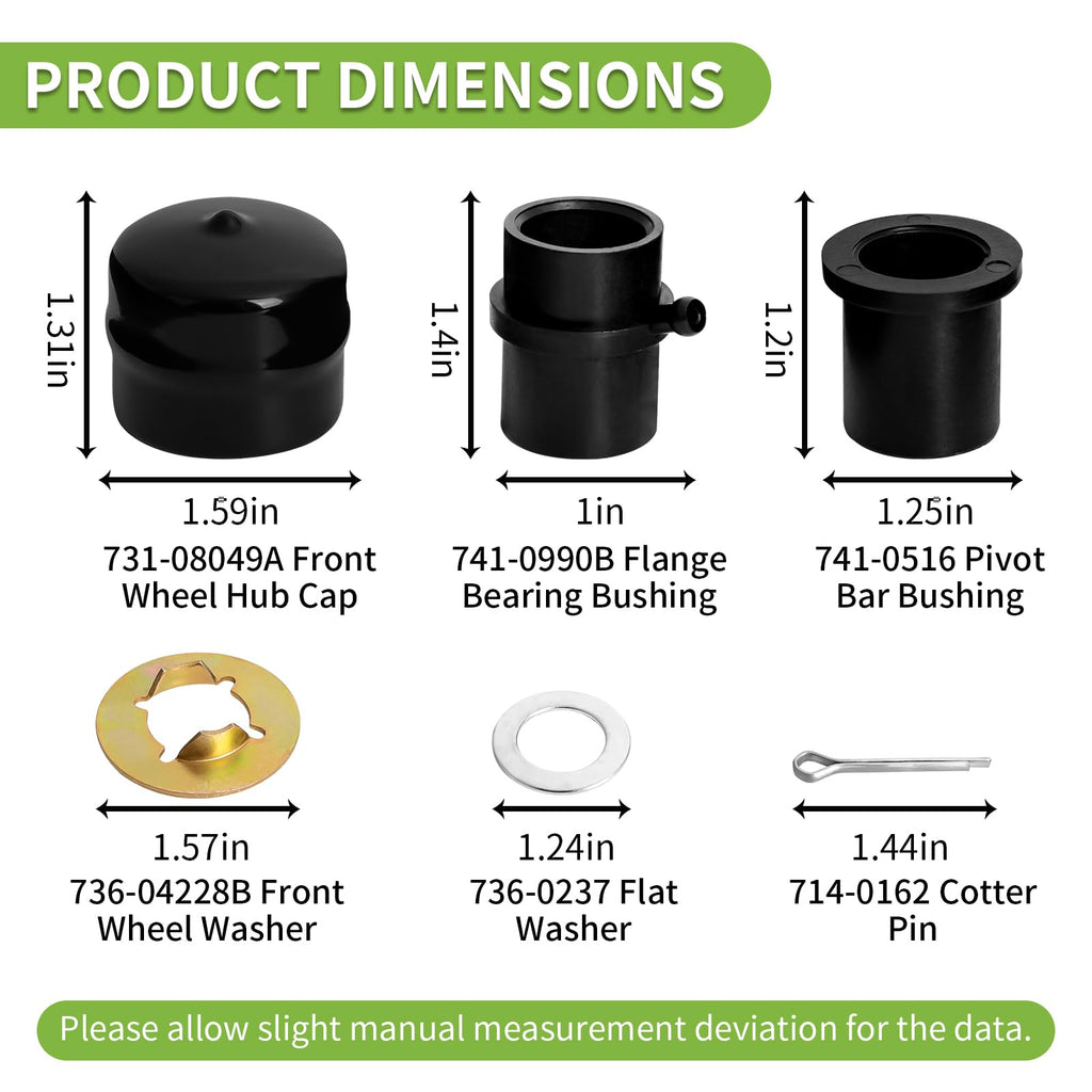 941-0990B Front Wheel Bearing Rebuild Kit Compatible with Cub Cad et MTD Craftsman Troy-Bilt Lawn Mower Tractor, Replace 741-0990B, 714-0162, 741-0516B, 736-04228, 731-08049A, 736-04228B (12 Pcs)