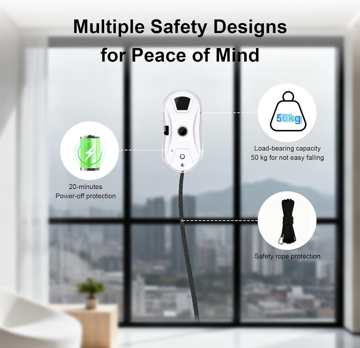 Window Cleaning Robot with Water Spray, 5600PA Strong Suction Automatic Window Cleaner Robot, Smart Path Planning