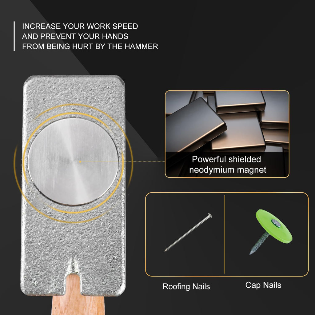 Magnetic Roofing Hammer, Multifunctional Magnet Roofing Hatchet,A Magical Roofing Tool for Quick Installation of