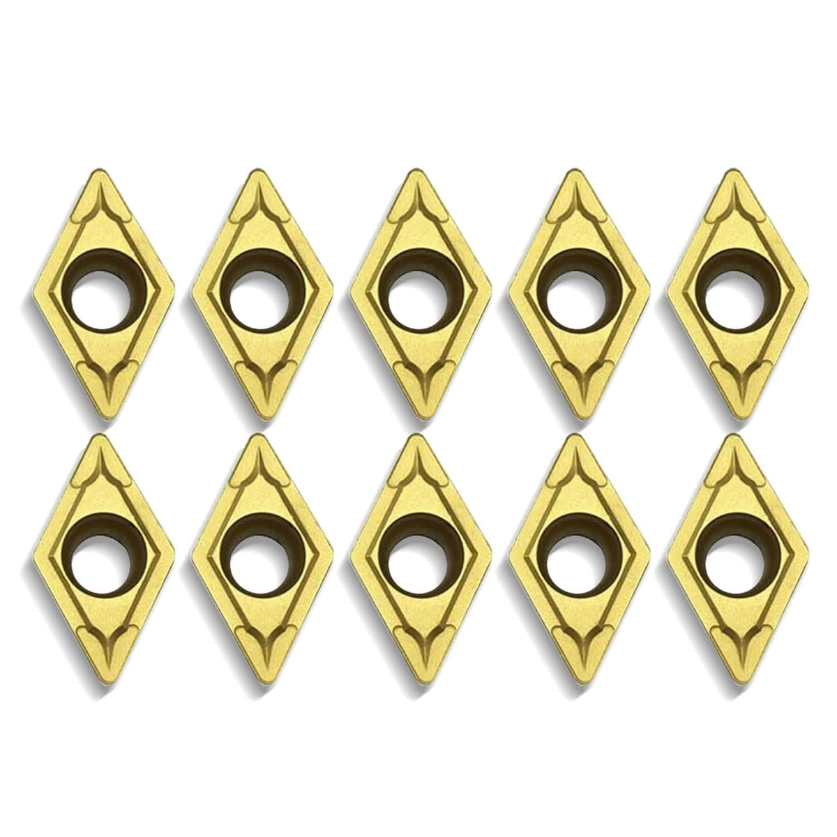 BestParts 10PCS DCMT21.51/ DCMT070204 Coated Carbide Turning Indexable Inserts for Lathe Holder