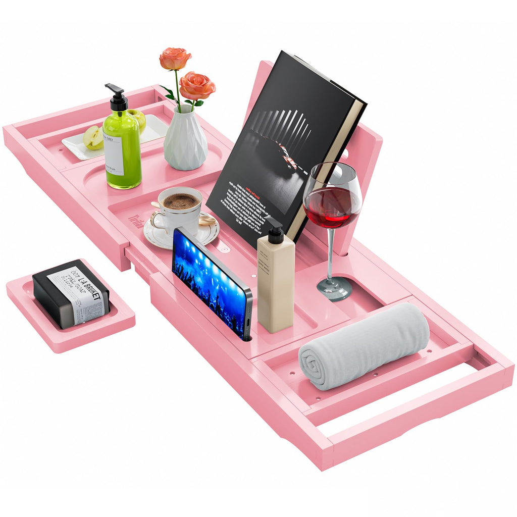 Premium Bathtub Tray Caddy, Expandable Bath Tray, Unique House Warming Gifts, New Home, Anniversary and Wedding Gifts