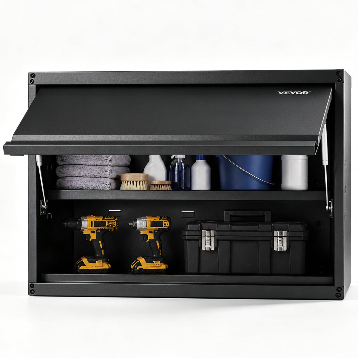 Metal Storage Cabinet, 120lbs Load Capacity per Shelf, 20'' Tall Wall-Mounted Powder-Coating Steel Garage Cabinet