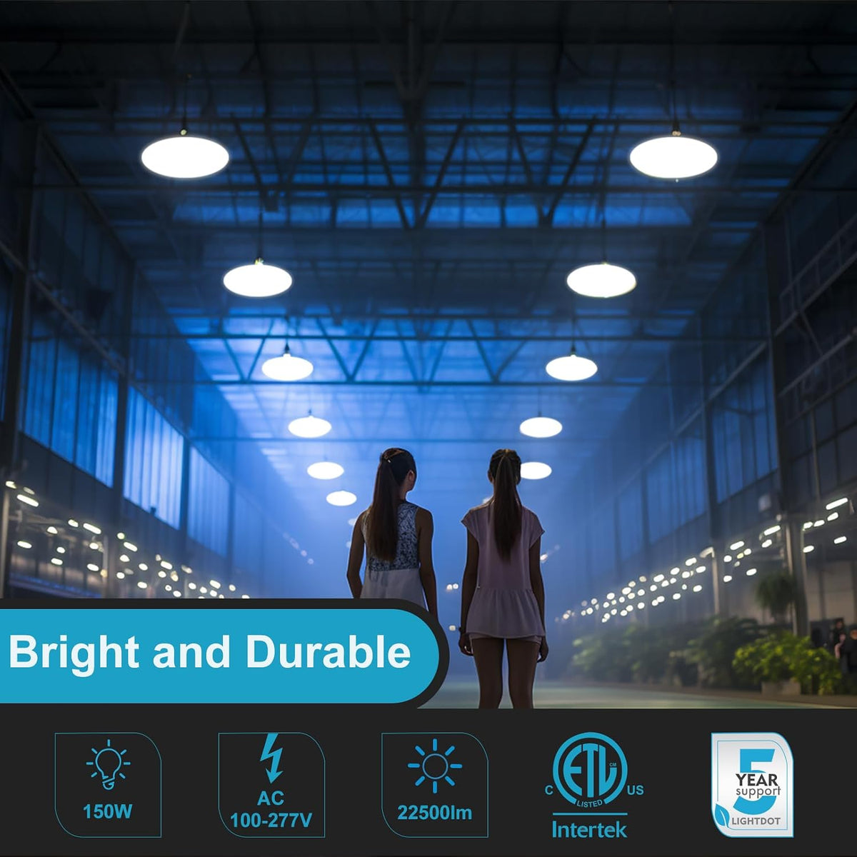 Lightdot 150W LED High Bay Lights, 10Pack Plug and Play High Bay LED Lights