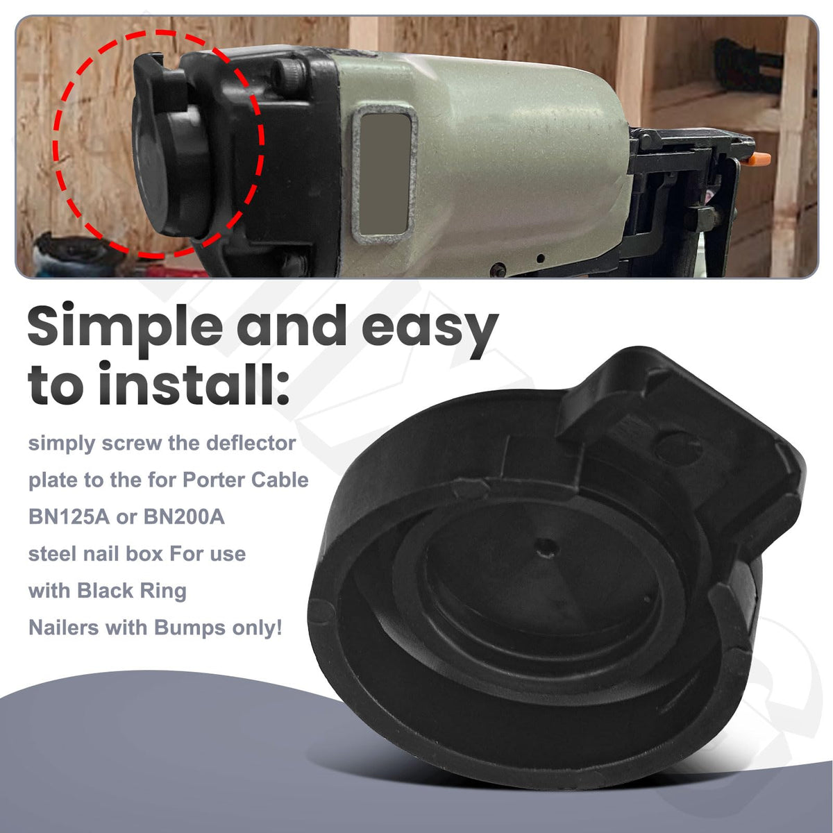 894698 Rubber Exhaust Deflector for Porter Cable Nailers BN125A BN200A