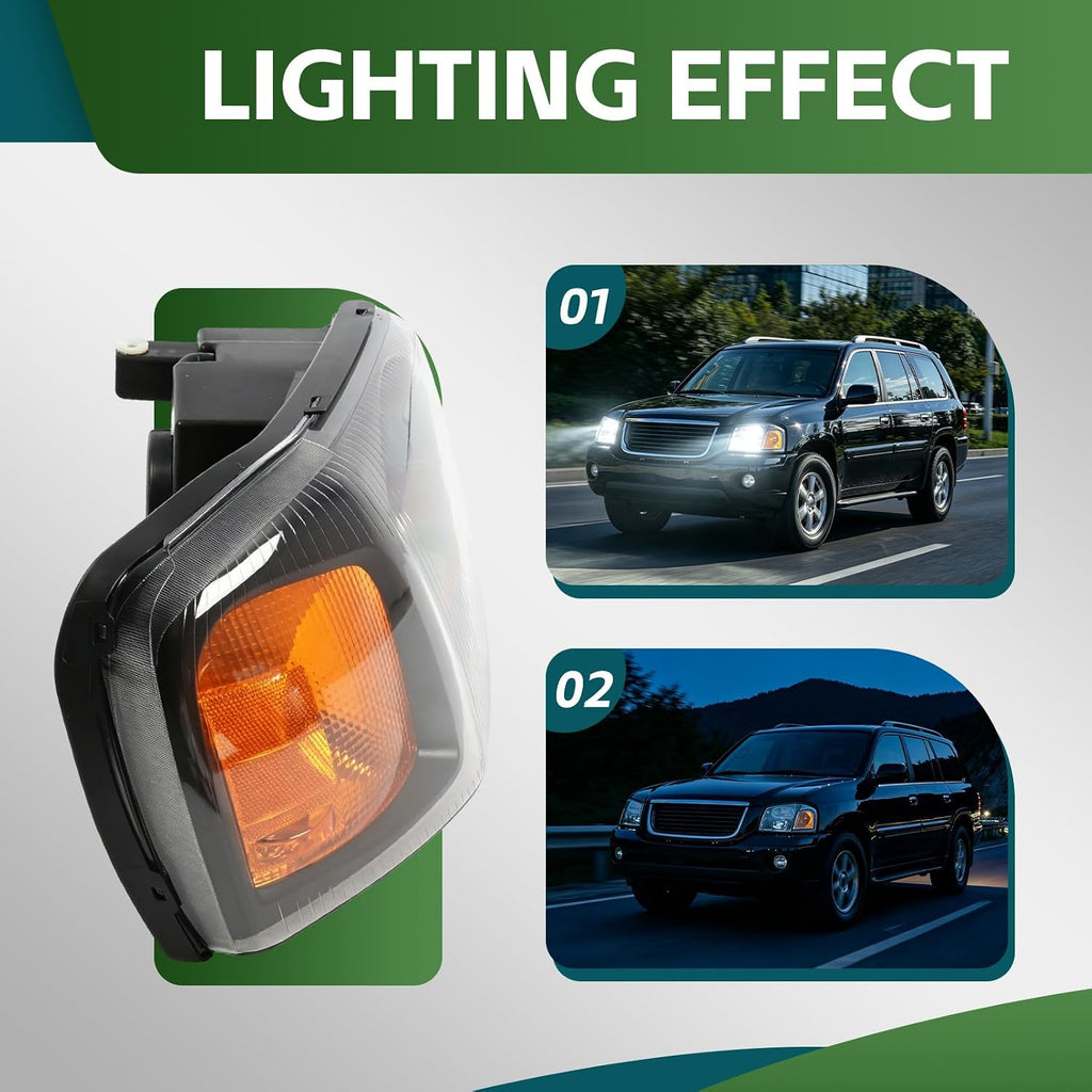 Headlight Compatible with Envoy 2002-2009 GM2502220 GM2503220