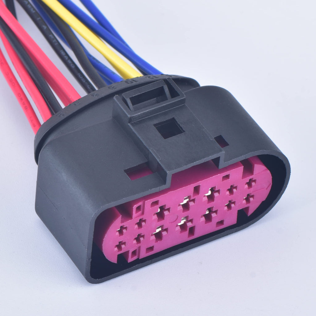 DECKBU 14 Pin Car Xenon HID Pigtail Plug Headlight Lamp Plug Socket Housing Automotive Waterproof Connector for Audi A4 S4 A5 S5 A6 Q3 Q5 TT VW Beetle Golf Jetta Passat Seat Skoda 1J0973737