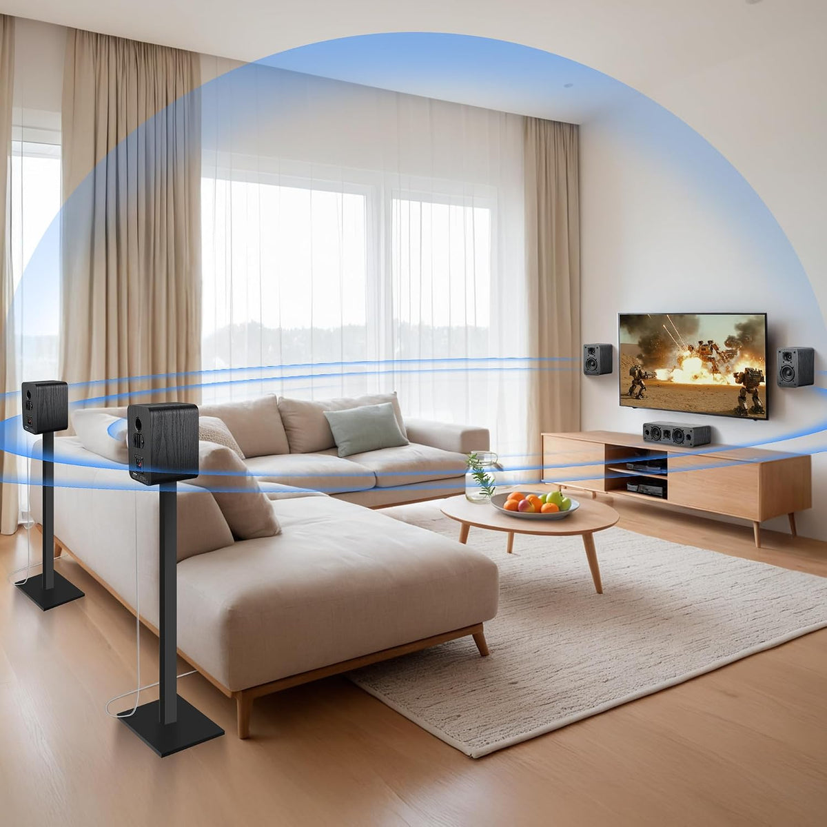 5.0 Home Theater System, HiFi Surround Sound Speakers | 230W Peak Power, Dialogue Clarity, Passive, Classic Retro