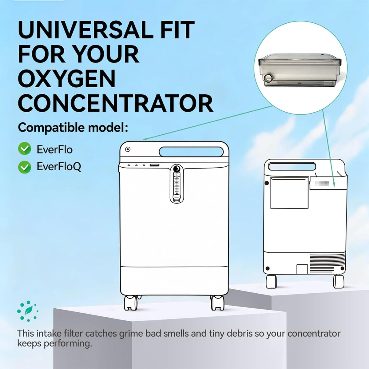 Oxygen Concentrator Intake Filter Replacement for EverFlo and EverFlo Q