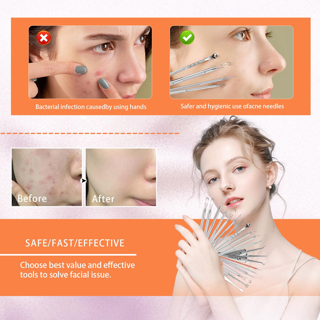 2026 Professional Pimple Popper Tool Kit, 20 PCS Blackhead Remover Tools，Blackhead Remover Comedone Extractor Tools