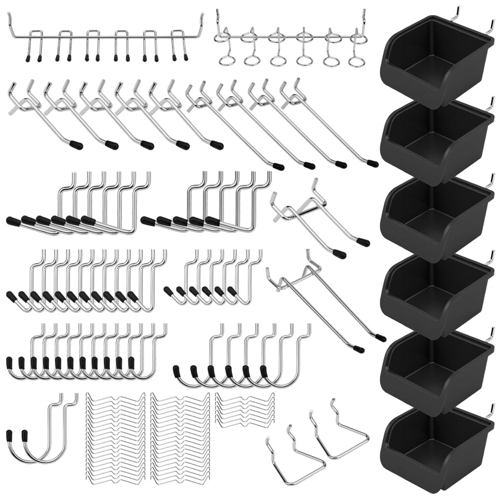 Ultimate 121-Piece Pegboard Hooks Set, Pegboard Accessories with Metal Hooks, Durable Peg Board Organizer