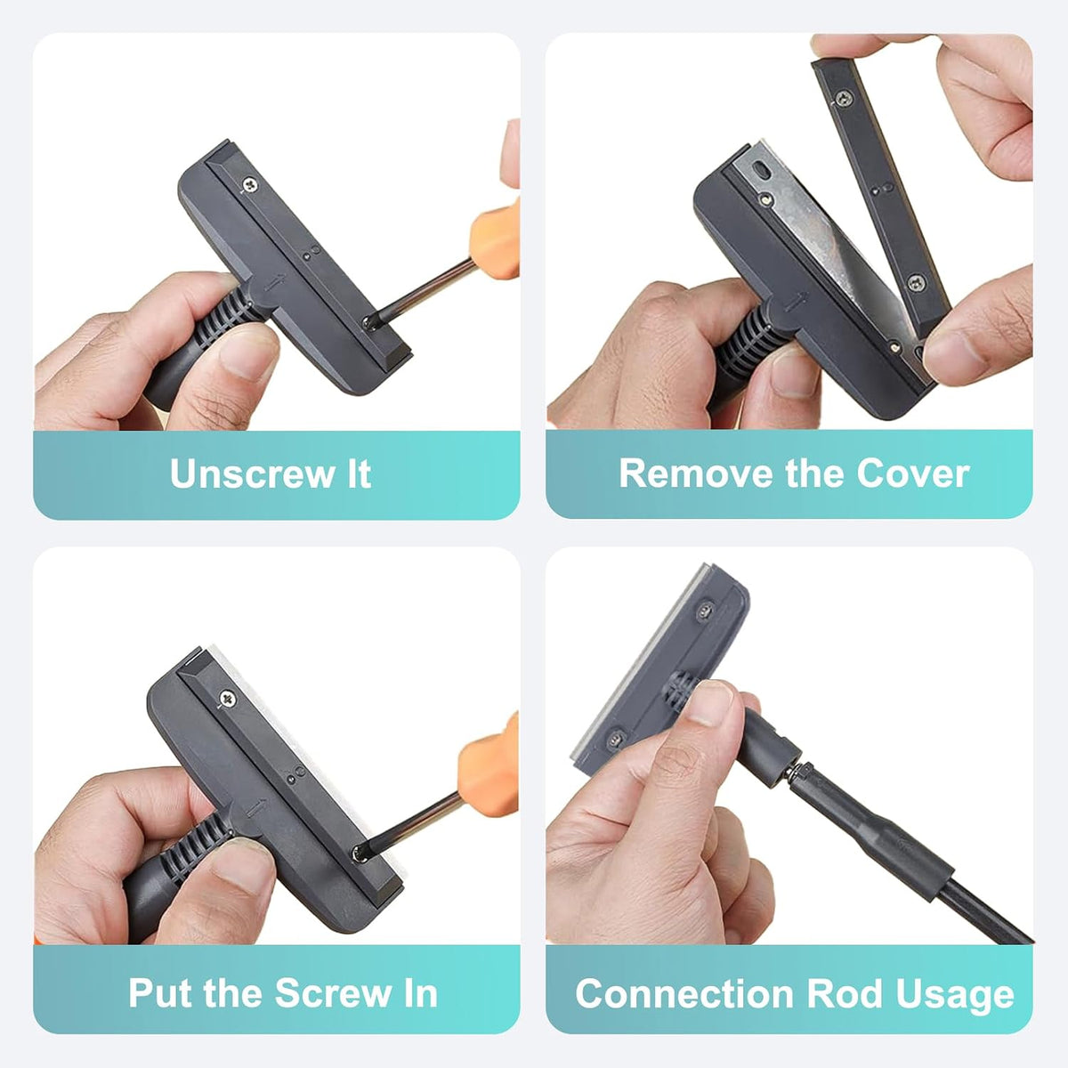 4IN1 Aquarium Cleaning Tools Long Handle Algae Scraper