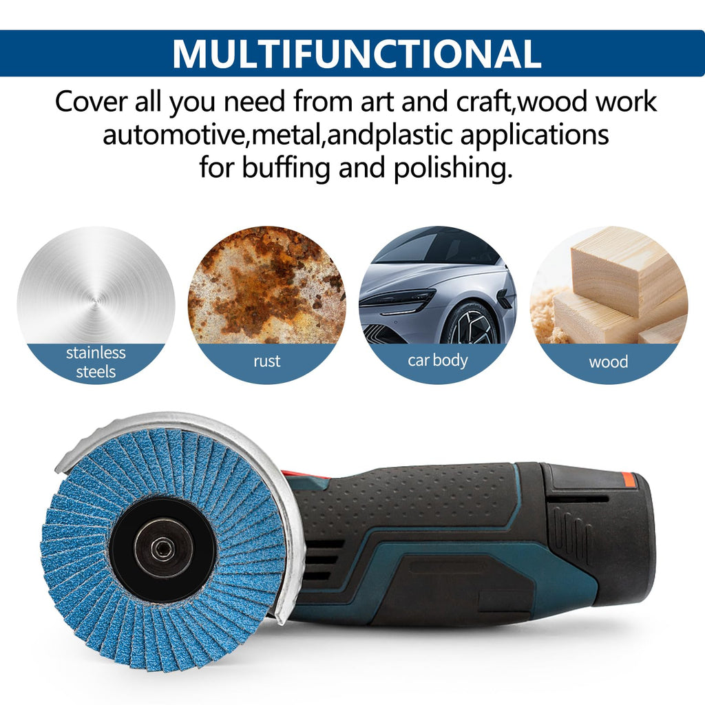 MOGRQAP 3 inch Flap Discs 12 Pack, 40 Grit for Cordless Angle Grinder