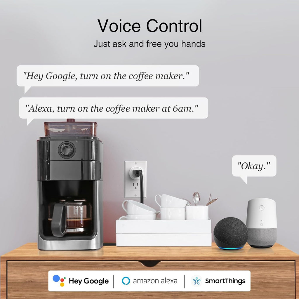 Plug, WiFi Smart Plugs Compatible with Alexa and Google Home, Smart Outlet Timer with APP Remote Control, 2.4GHz