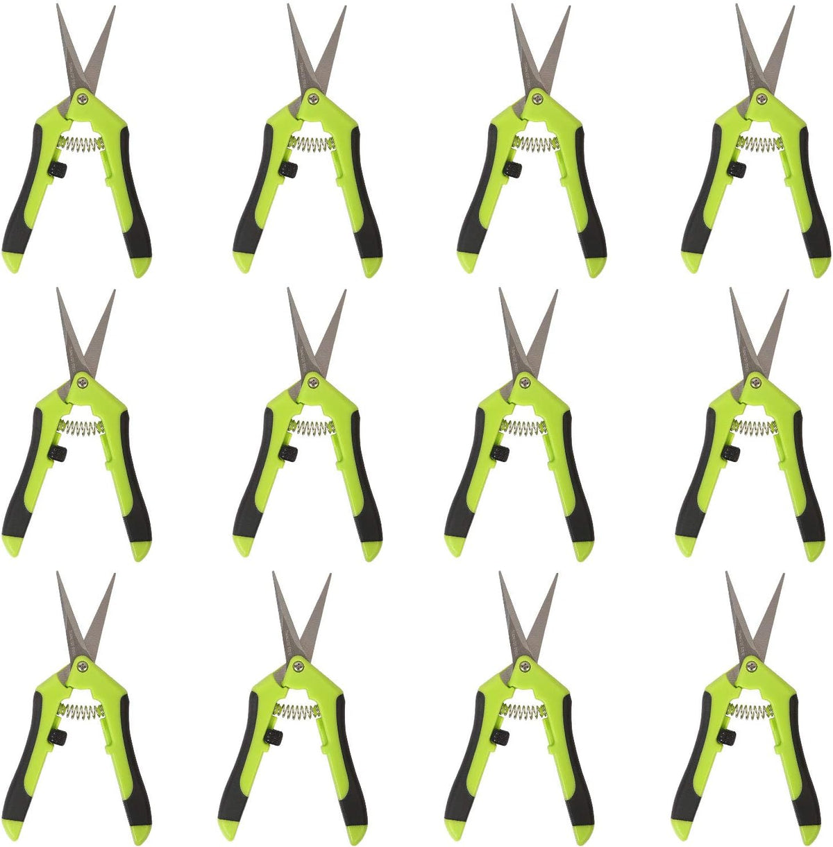 12 Pack 6.5 Inch Bud Trimming Scissors, Professional Stainless Steel Gardening Hand Pruners Micro-Tip Pruning Snips