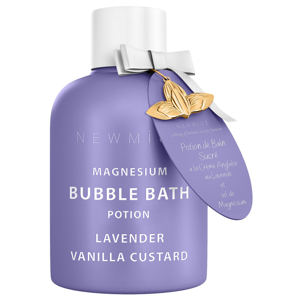 Magnesium Bubble Bath Lavender Vanilla Long Lasting Foaming Bath for Sore Muscles Epsom Salt Moisturizing Relaxing