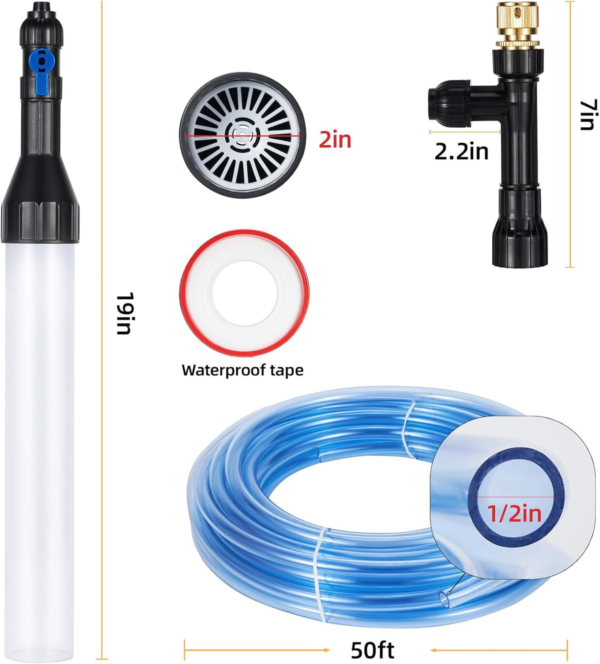 Gravel Vacuum for Aquarium Fish Tank Siphon, 50 Feet