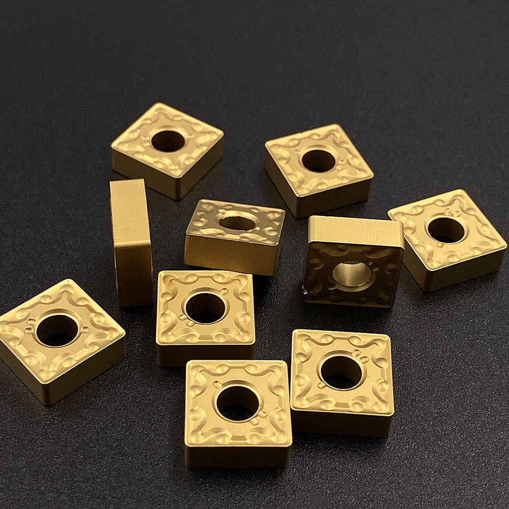 GBJ 10pcs SNMG 432 MA SNMG120408 -MA US Carbide Turning Inserts Lathe Carbide Inserts MSSNR Turning Holder Cutting Tools for Machining Steel Parts/Stainless Steel (SNMG432-MA Gold)