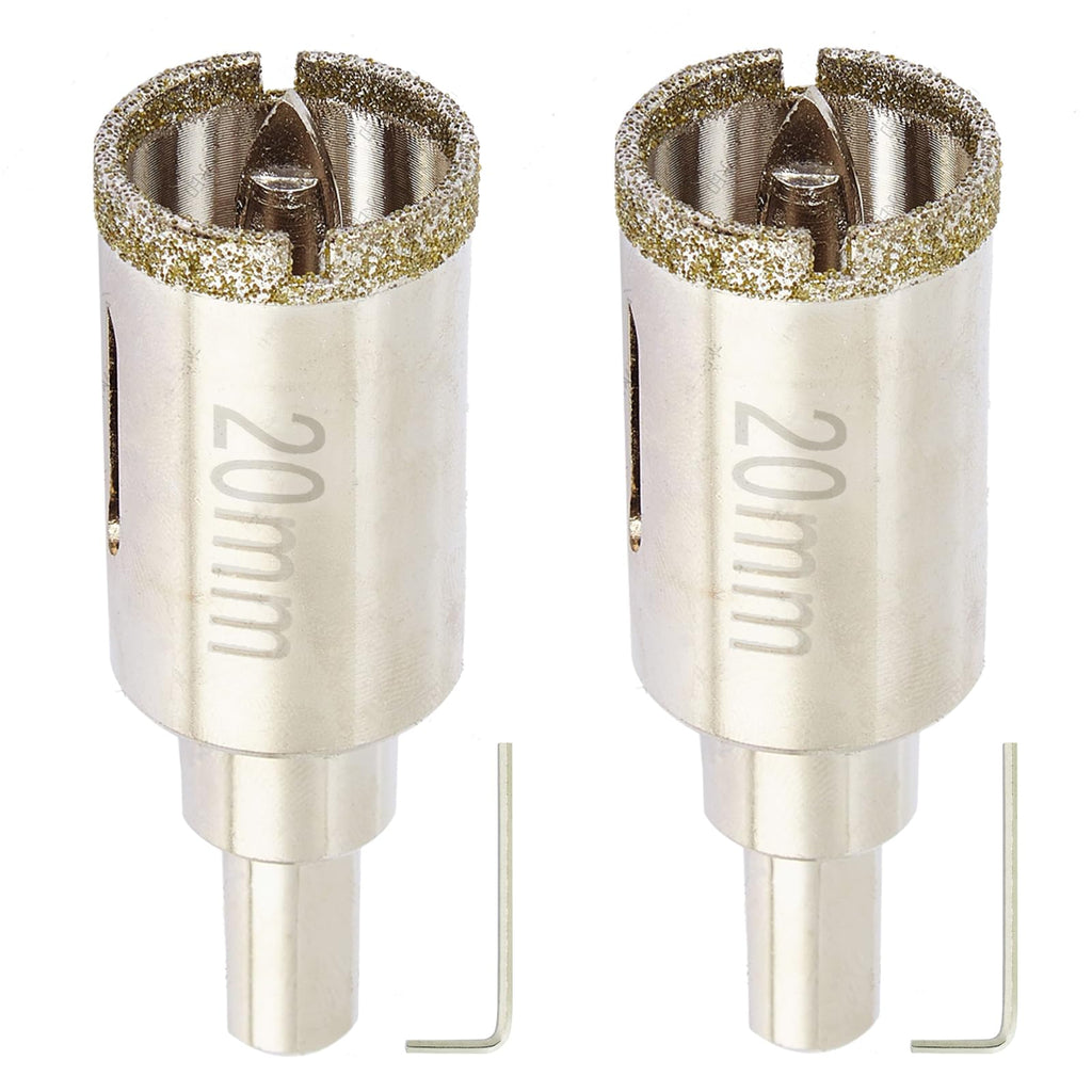 DaduoRi 3/4" Diamond Hole Saw with Pilot Bit, 3/4" Tile Drill Bits for Porcelain Tile, Granite, Ceramic, Marble, Glass, Stones, 1 3/8" Depth of Cut (20mm*2 PCS)