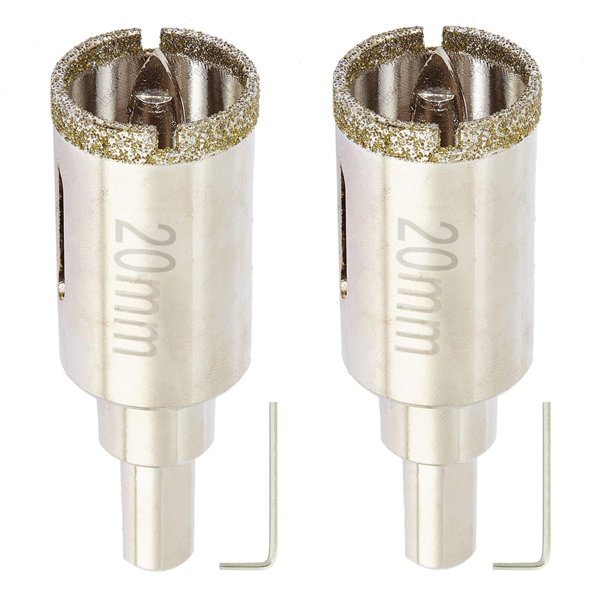 DaduoRi 3/4" Diamond Hole Saw with Pilot Bit, 3/4" Tile Drill Bits for Porcelain Tile, Granite, Ceramic, Marble, Glass, Stones, 1 3/8" Depth of Cut (20mm*2 PCS)