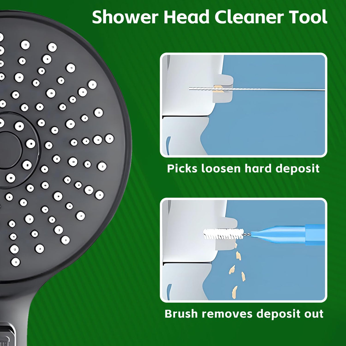 Multisize Shower Head Cleaner Tool Set, Shower Head Cleaning Brush for Small Hole Nozzle Unclogger, Anti-Clogging