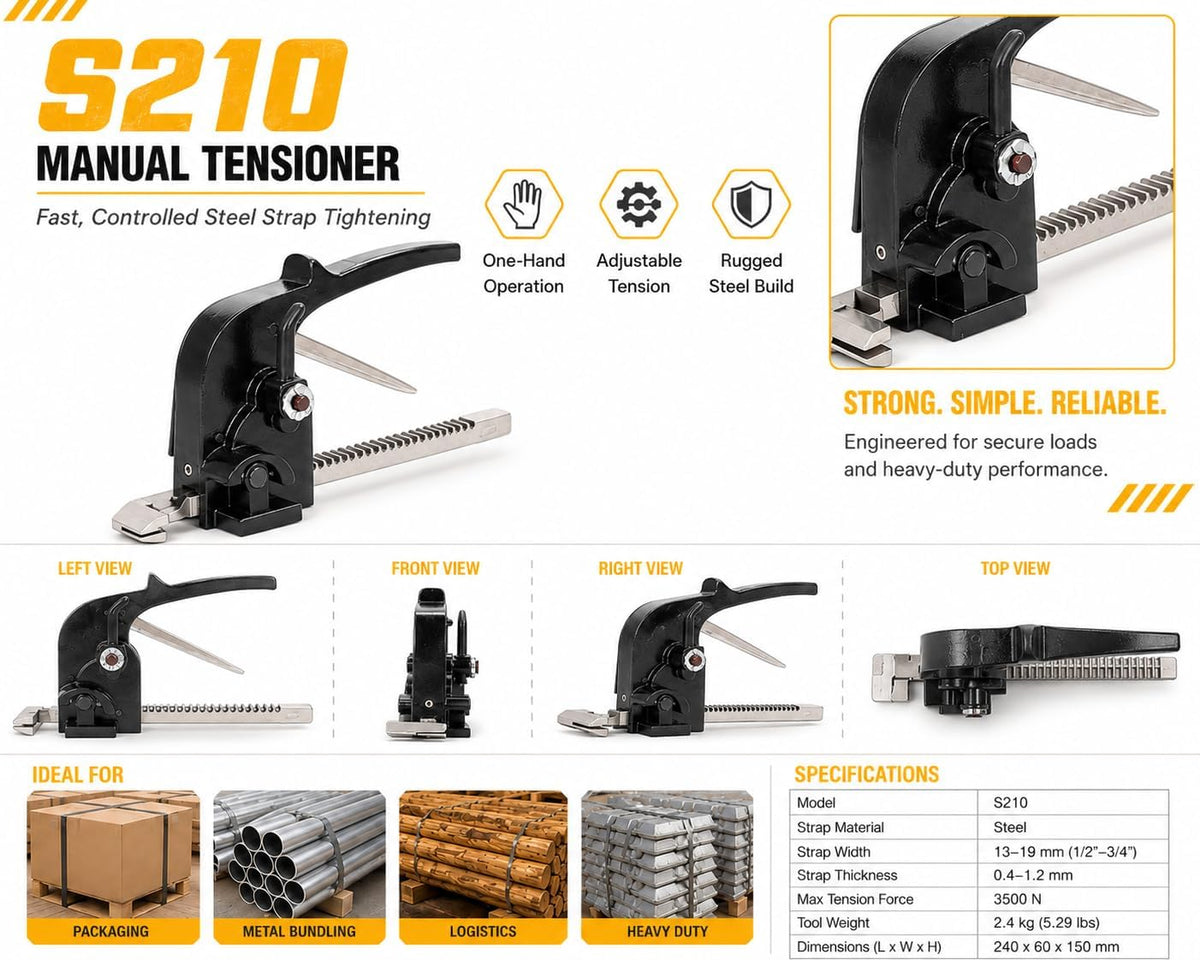 YBICO S210. PBT58 Steel Strapping Tensioner Banding Tool