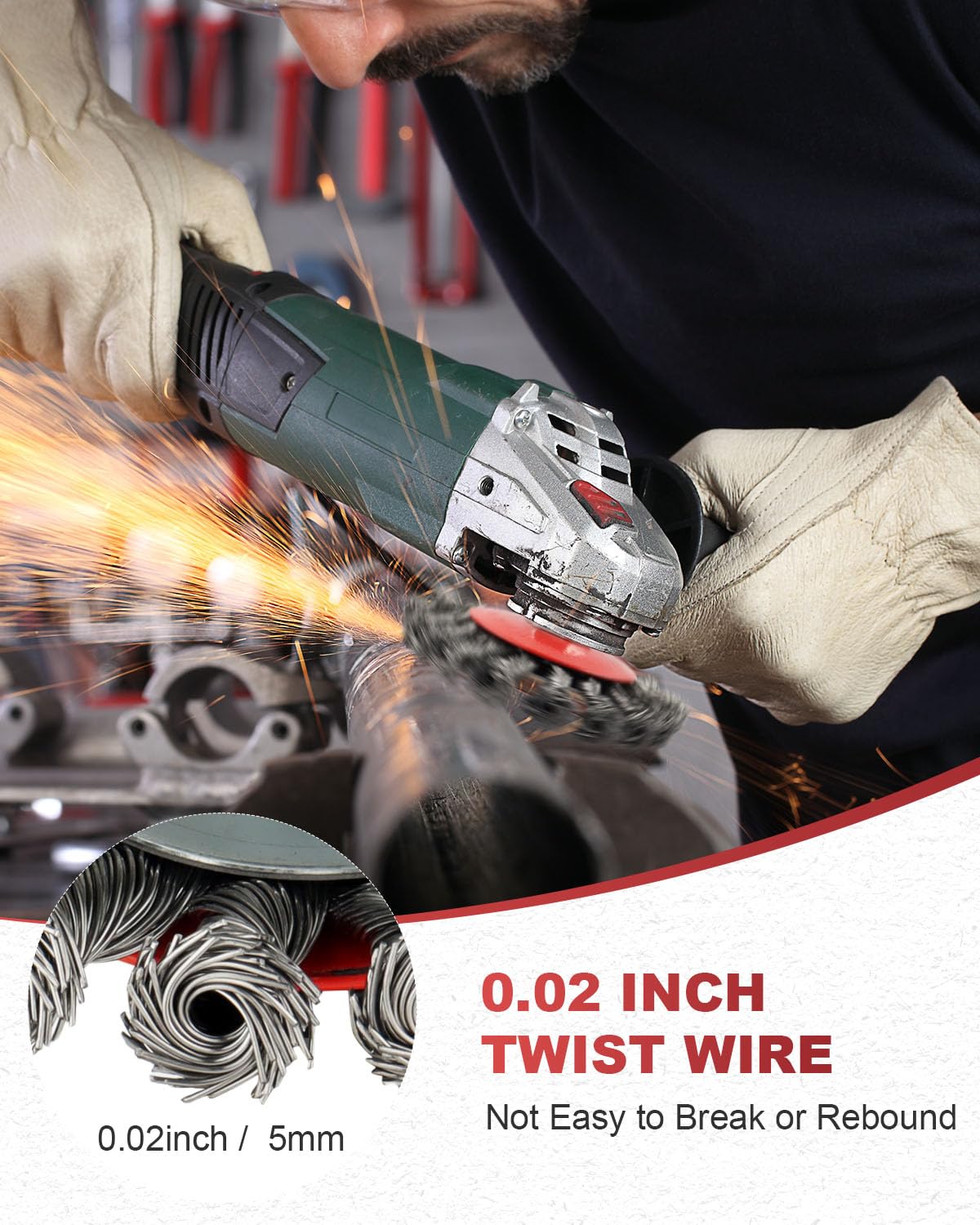 Rocaris 45 Pack 4 Inch Wire Wheel Brush for 4 1/2 Angle Grinder