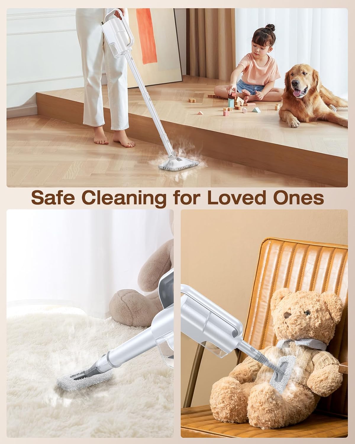 10-in-1 Steam Mop, Detachable Handheld Steam Cleaner for Multi-Surface | 350ml Tank,10s Heat-Up,248°F Steam