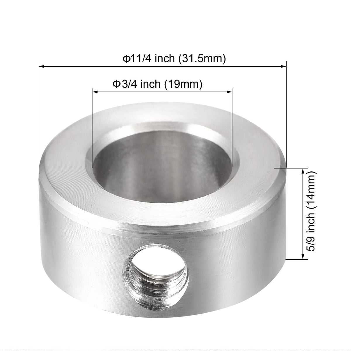 uxcell Drill Stop 3/4" I.D. Stainless Steel for Set Screws Chuck Woodworking Drill Bits Depth Holder 2Pcs