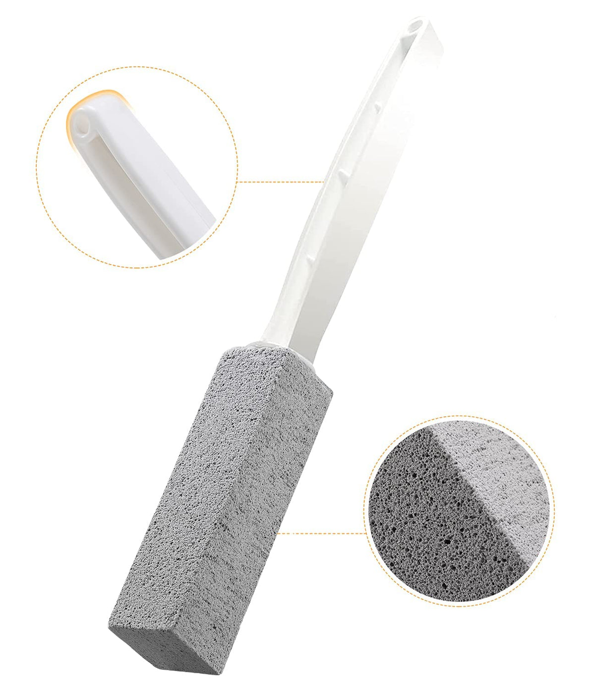 2 Pack Pumice Stone Toilet Cleaner with Handle, Hard Water Remove