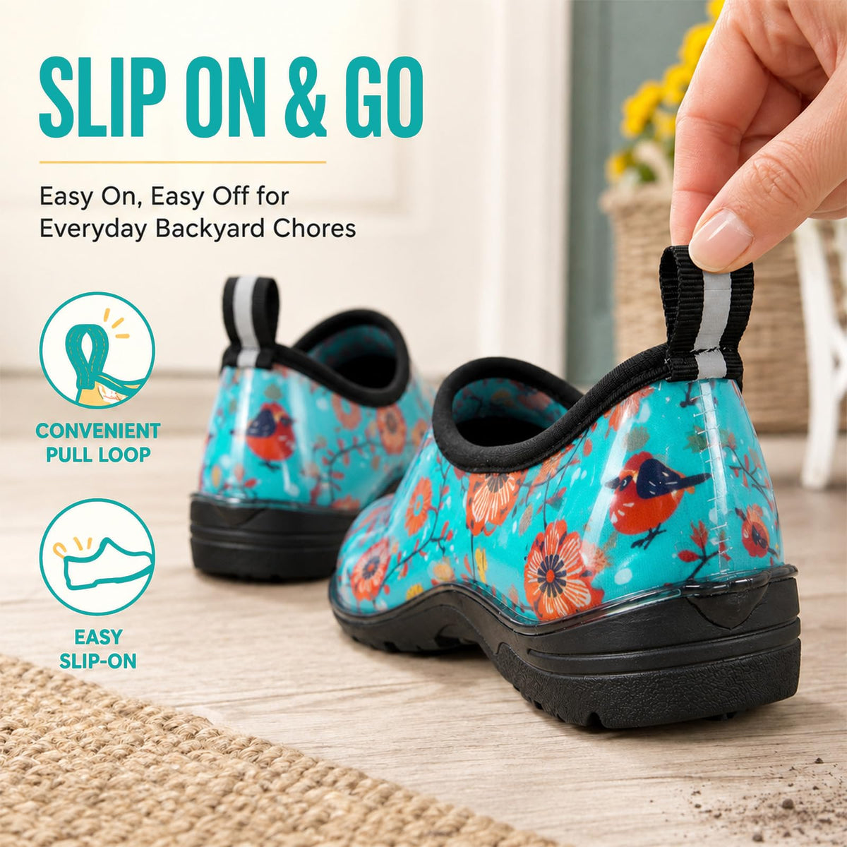 Garden Shoes for Women Waterproof Slip-On Garden Clogs
