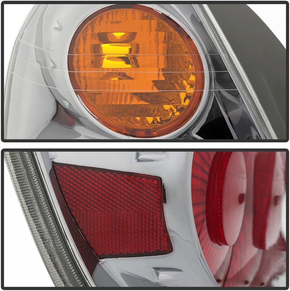 ACANII - For 2002-2006 Nissan Altima Chrome Housing Tail Lights Rear Brake Lamps Replacement Driver & passenger Side