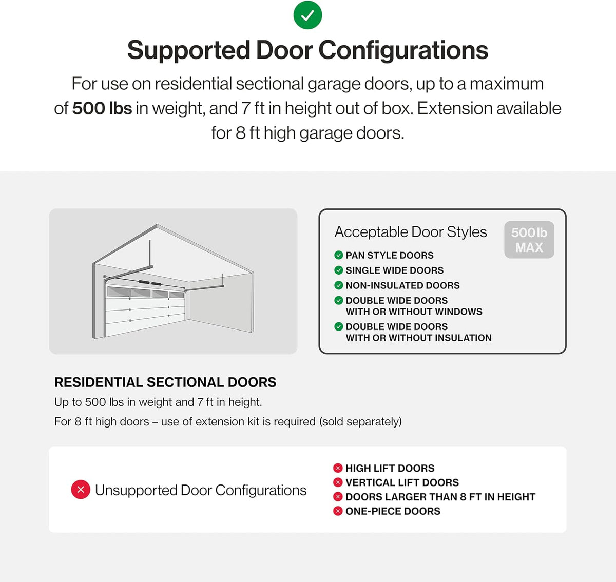 QuietLift Connect – WiFi Smart Garage Door Opener with Added Wireless Keypad, ¾ HPC Smart Belt Drive – Compatible