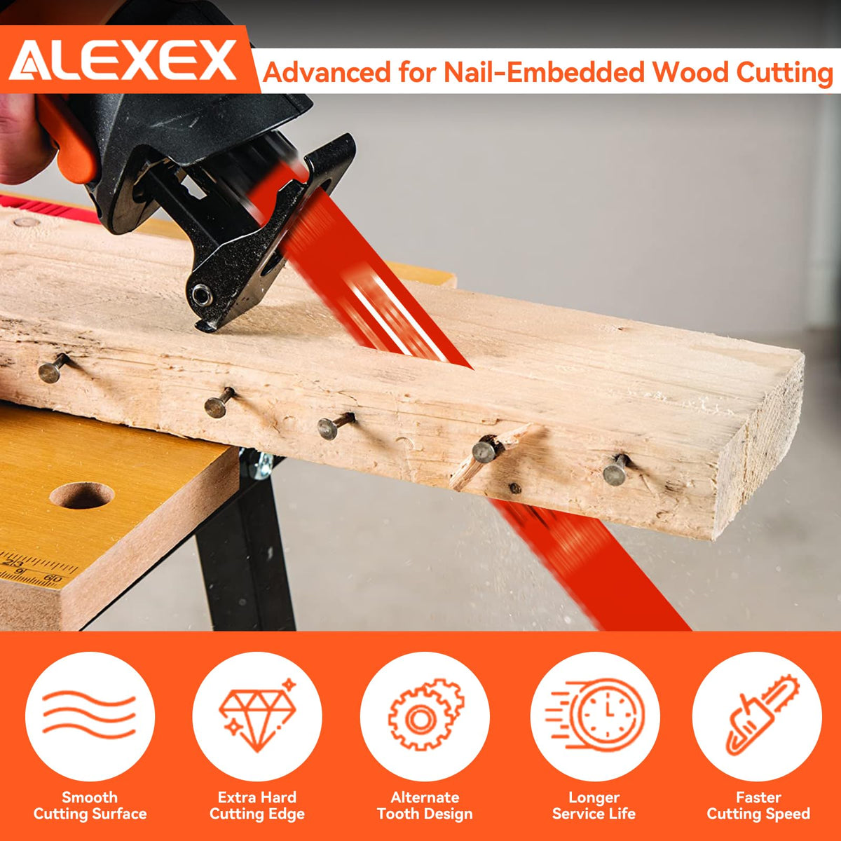 100 Pack 12 Inch 4/6 TPI Reciprocating Saw Blades for Wood and Nail-Embedded Wood Cutting, Bi-Metal Sawzall Blades for Cutting Nail and PVC Pallets etc, for Diablo Sawzall Blades