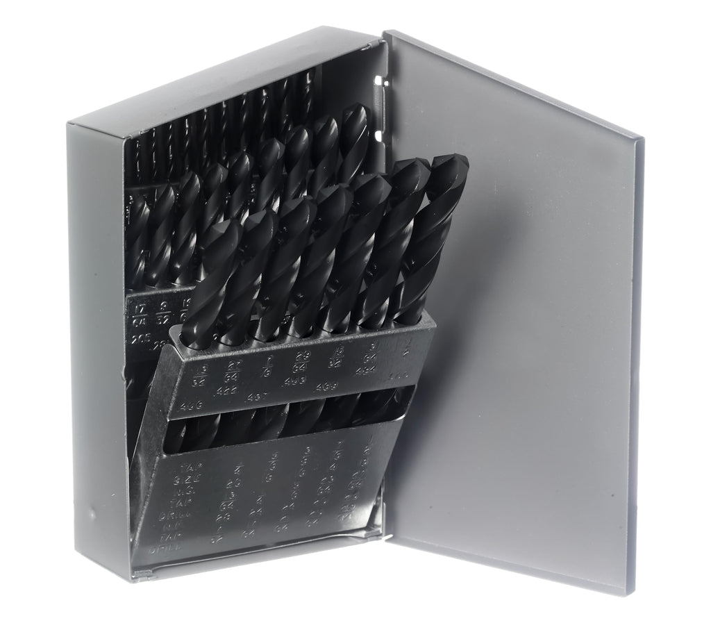 Champion Cutting Tool 29PC HSS Jobber Drill Bit Set - 118 Deg. Black Oxide Treated Contractor Series
