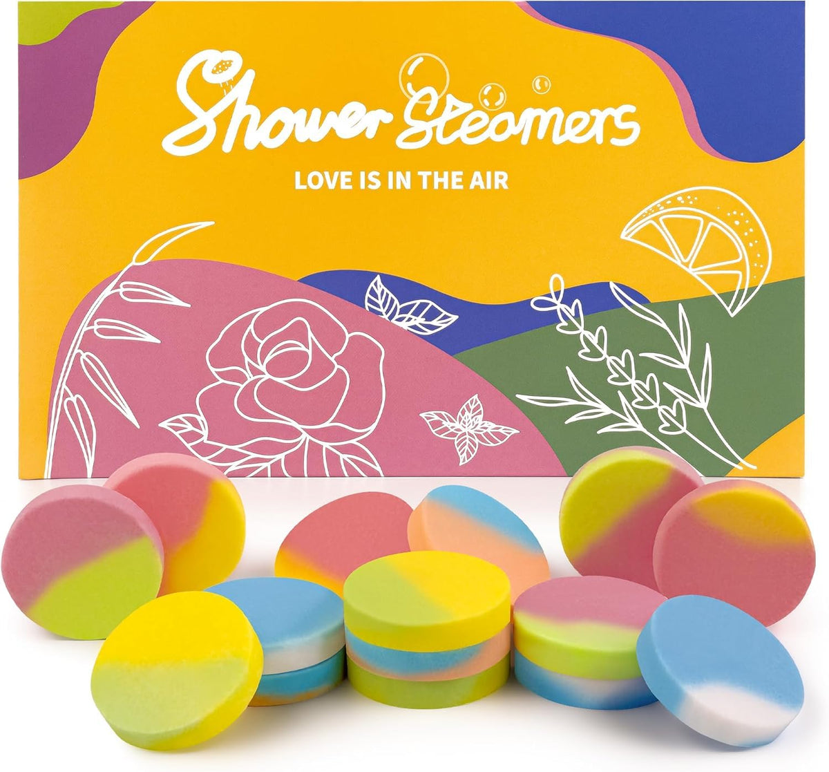 Shower Steamers Aromatherapy, 15PCS Natural Organic Shower Bombs with Essential Oils for Home Spa, Birthday Christmas