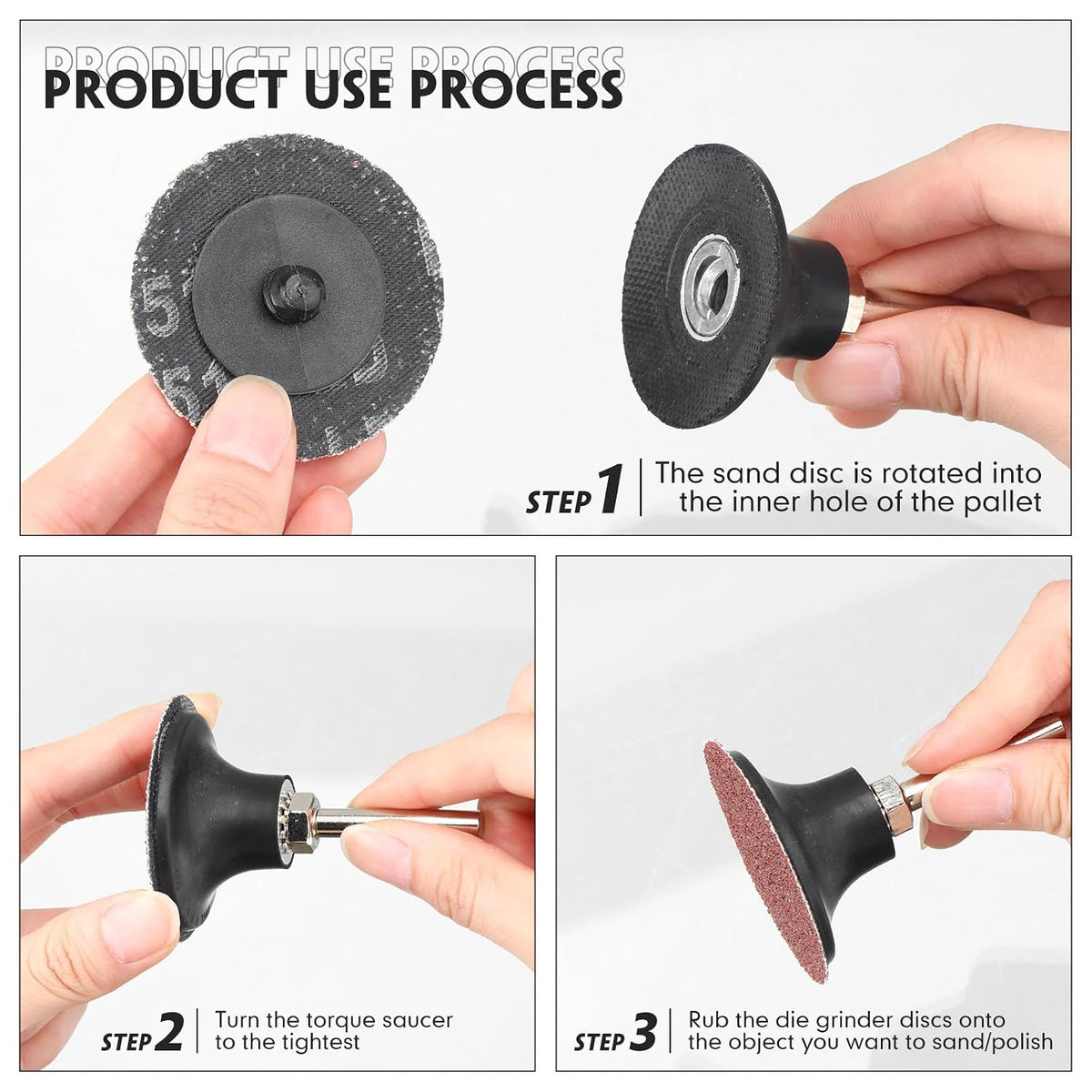 Newwiee 150 Pcs 2 Inch Sanding Discs 36 Grit, Fast Change Type
