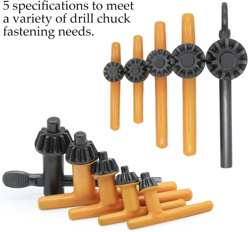 Replacement Drill Chuck Key Wrench Electric Drill Clamping Tool (Chuck Diameter: 3/4" / 5/8" / 1/2" / 3/8" / 1/4") - 5 Sizes